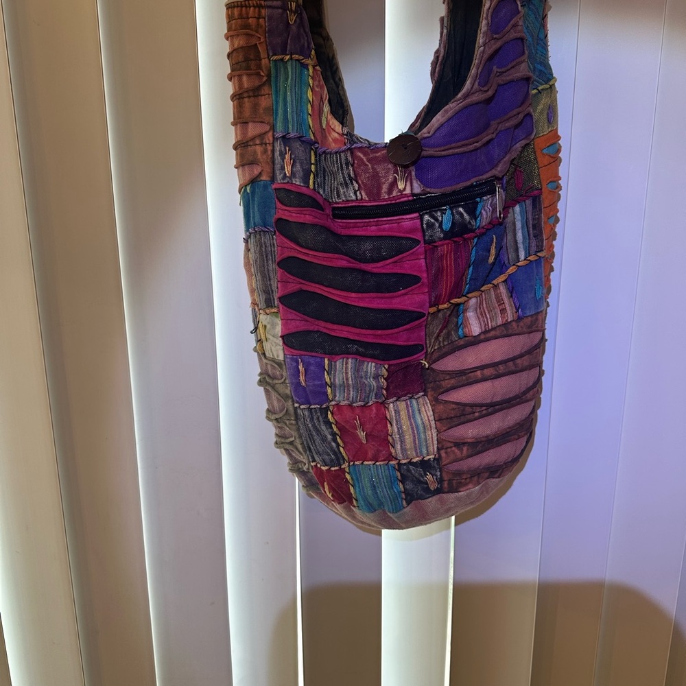 Multicolor Patchwork Shoulder Bag - image 2